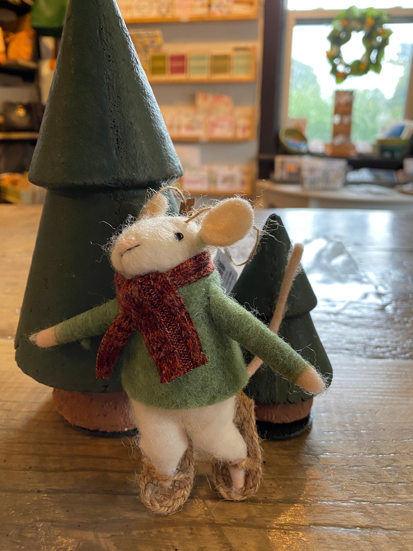 Snowshoe Sam Felted Mouse Ornament