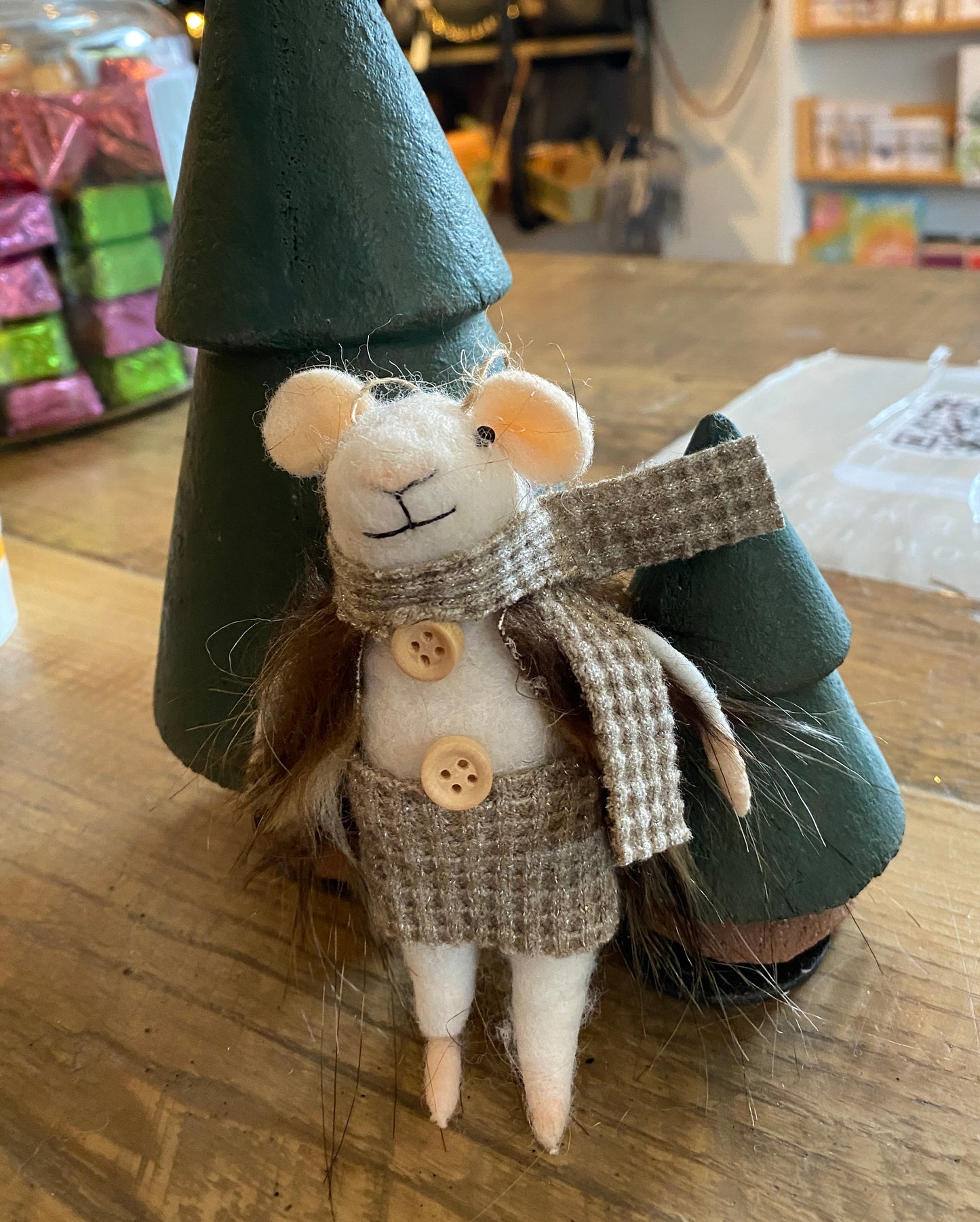 Baltic Bella Felted Mouse Ornament