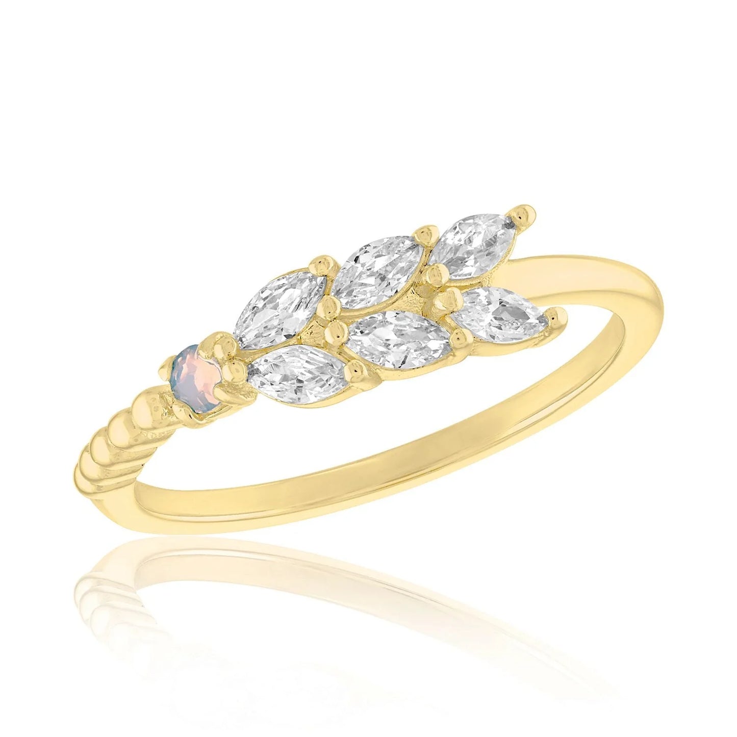Opal Stacked Rings - Gold