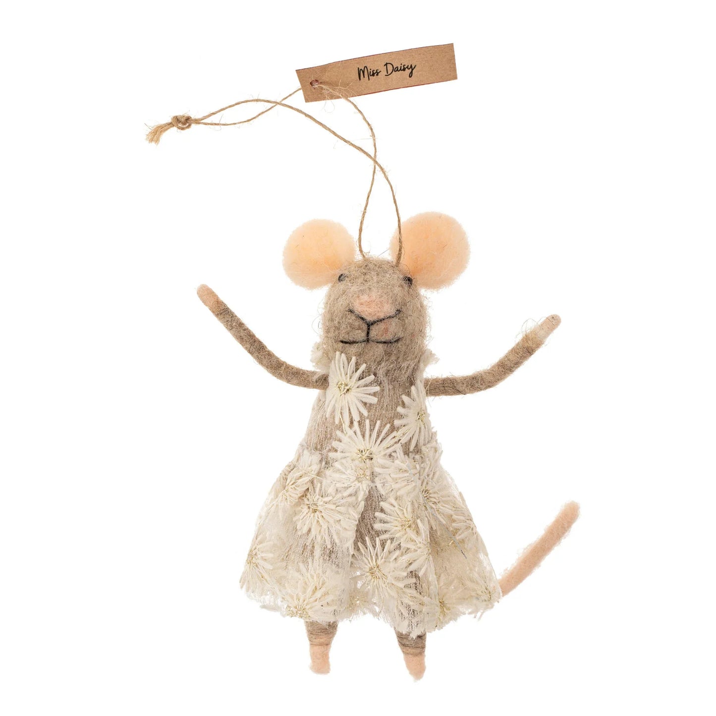 felted wool mouse ornament