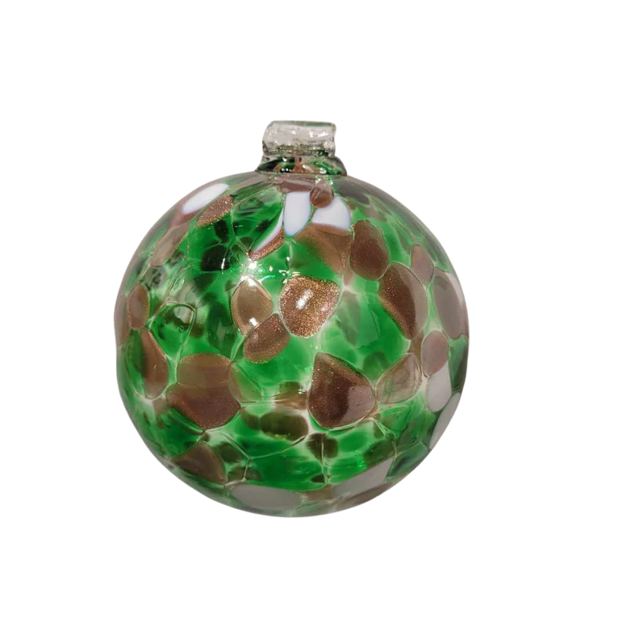 Kitras Locally Made Glass Calico Ball Ornaments