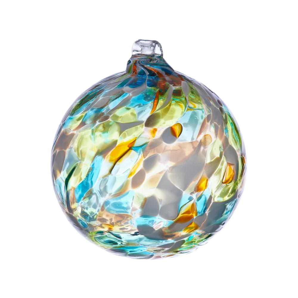 Kitras Locally Made Glass Calico Ball Ornaments