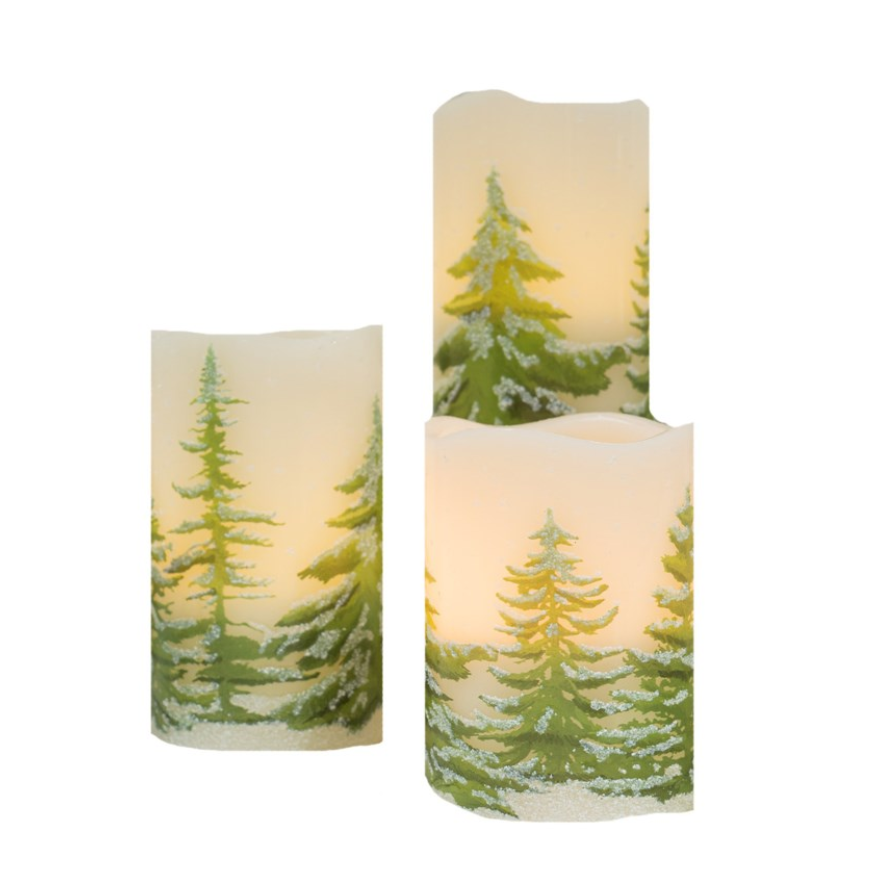 LED Candles - Winter Trees