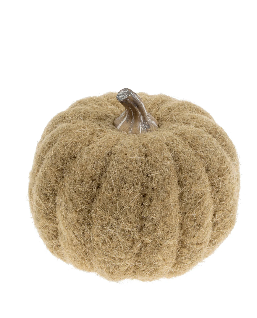 Medium Felted Pumpkin, Resin