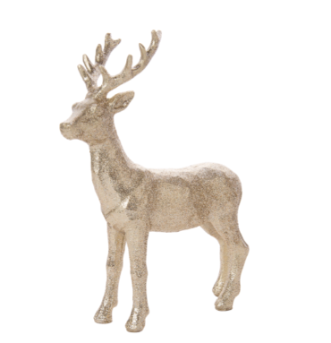 Champagne Gold Glittered Resin Reindeer