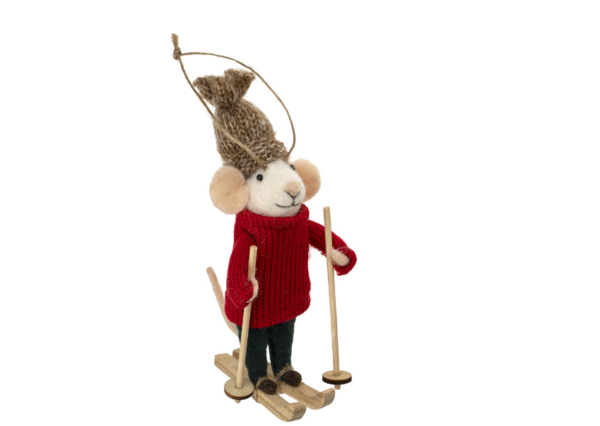 Downhill Dean Felted Mouse Ornament