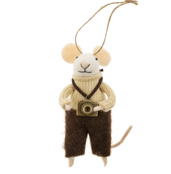 Photographer Philip Felted Mouse Ornament