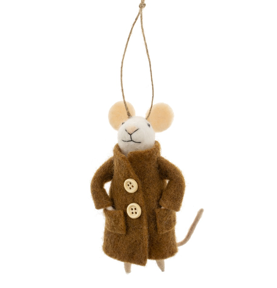 Bundled Bruce Felted Mouse Ornament