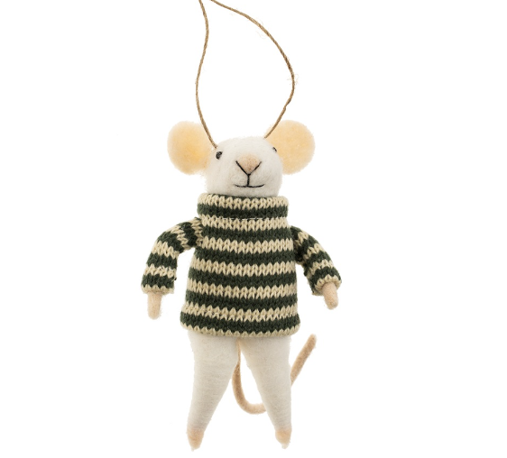 Beckett Felted Mouse Ornament