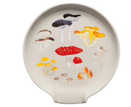 Field Mushrooms Stoneware Spoon Rest