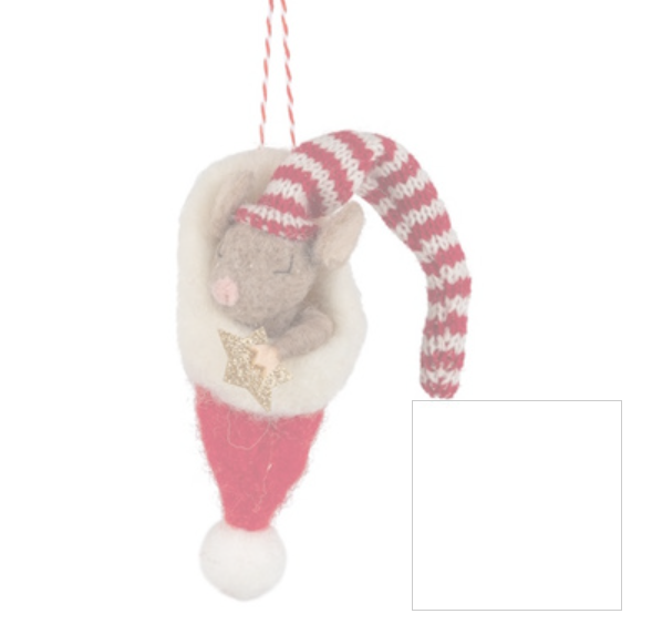 Felt Sleeping Christmas Mouse