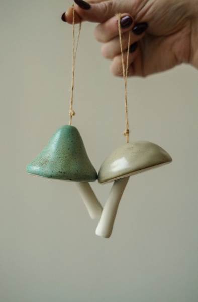 Aqua Ceramic Mushroom