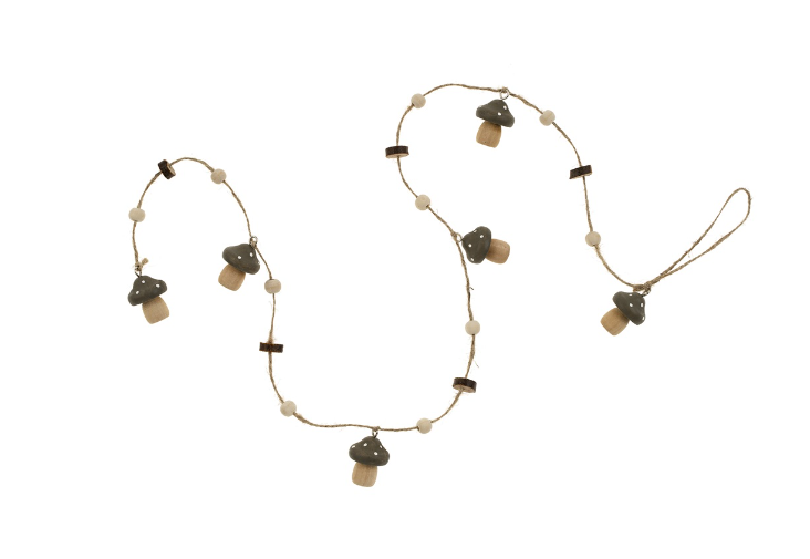 Wooden Mushroom Garland