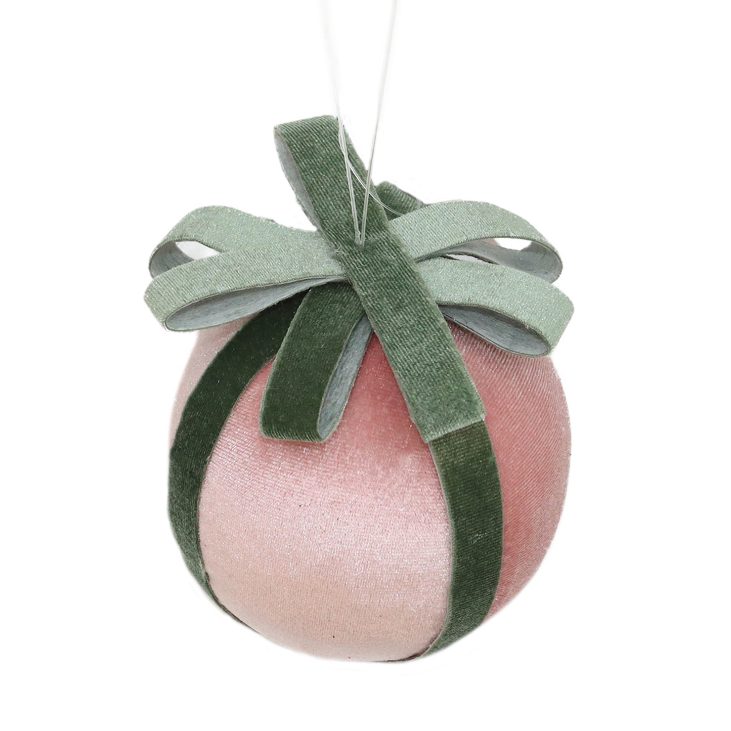 Pink & Green Velvet Ornament