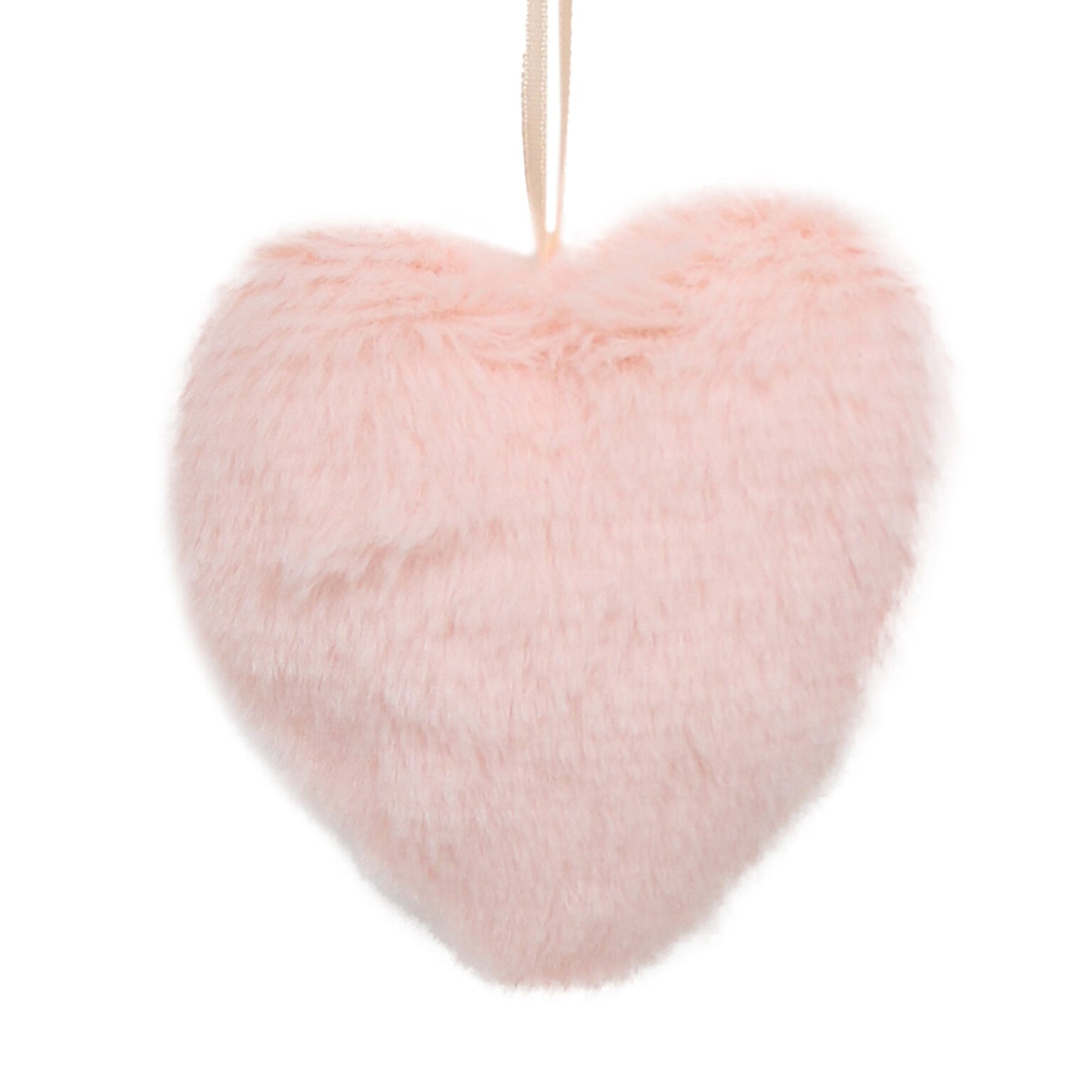 Pink Faux Fur Heart Ornament