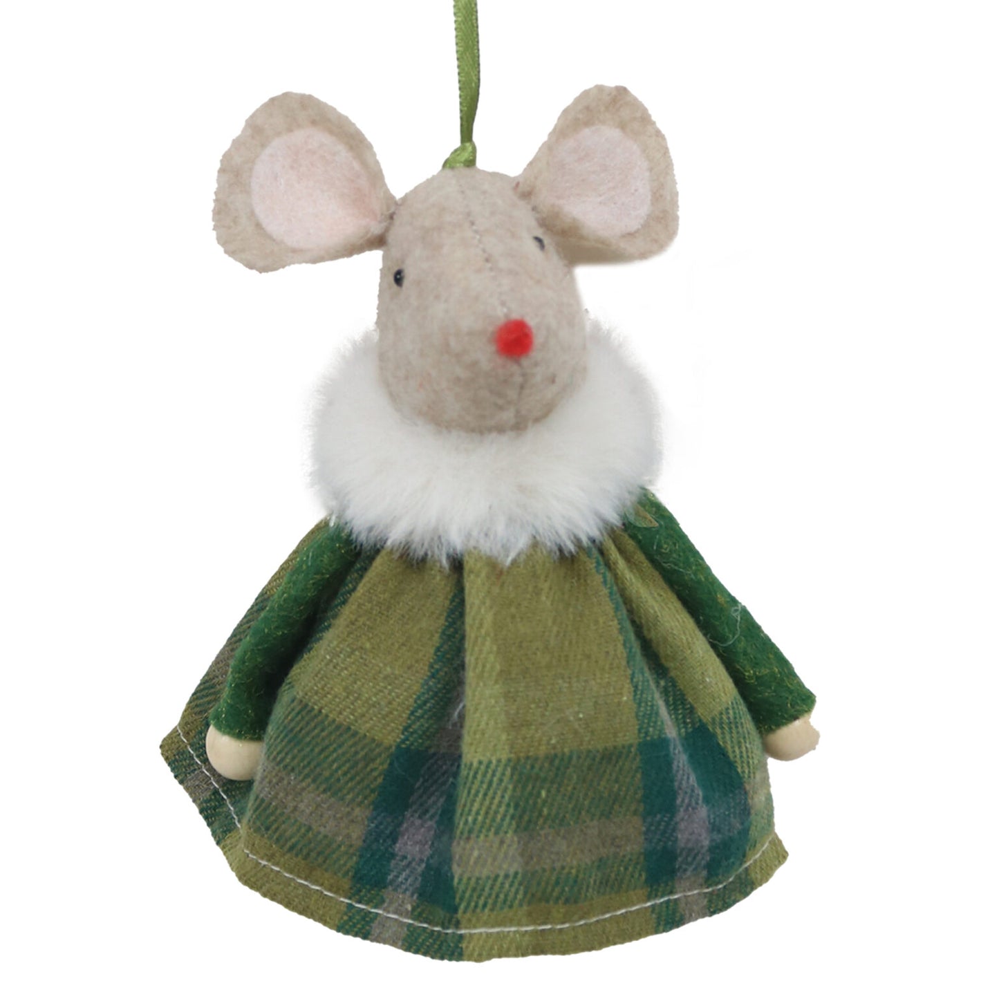 Felted Mouse in Plaid and Fur