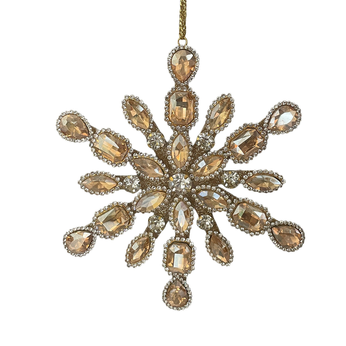 Gold Jewel Snowflake Ornament