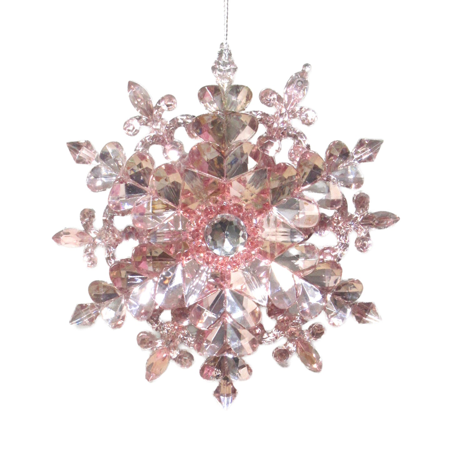 Pink Shiny Snowflake Ornament