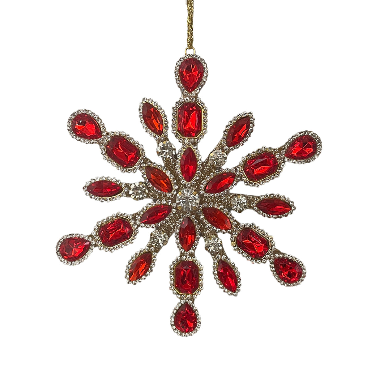 Red Jewel Snowflake Ornament