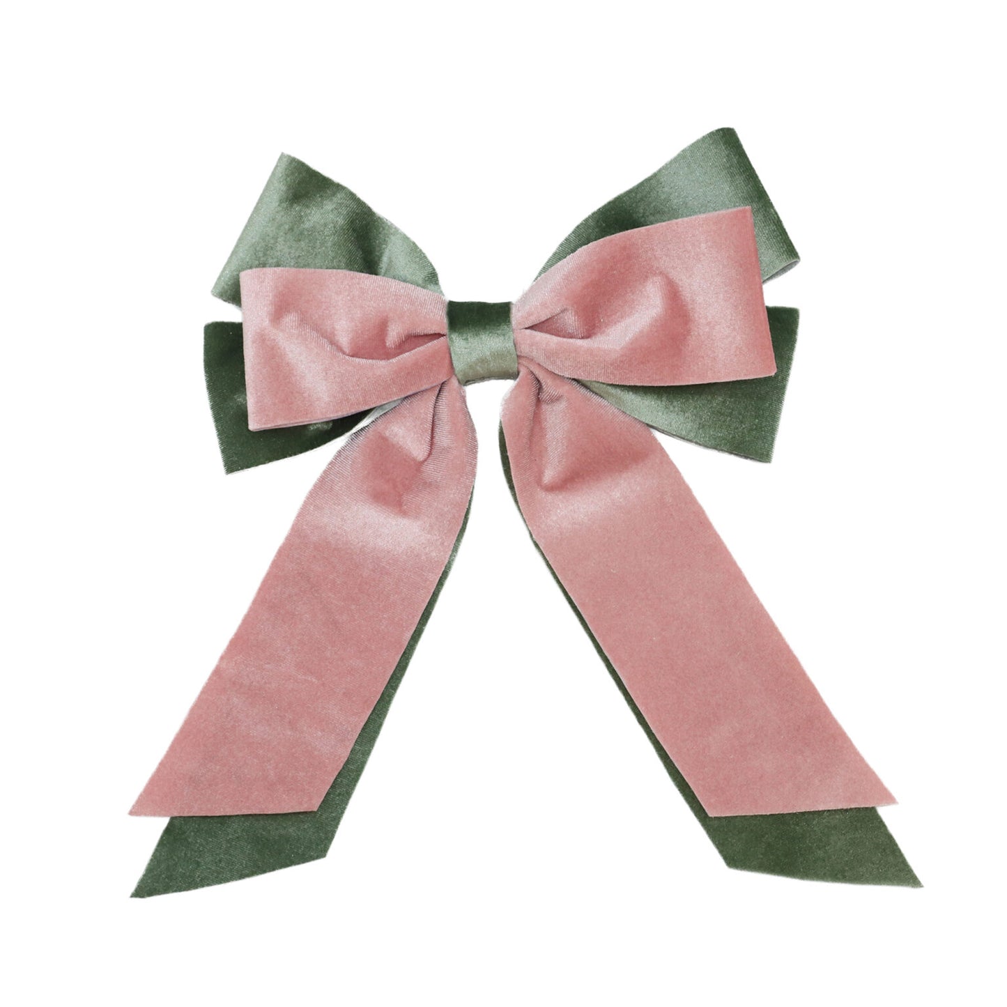 Two-Tone Velvet Bow - Rose & Sage