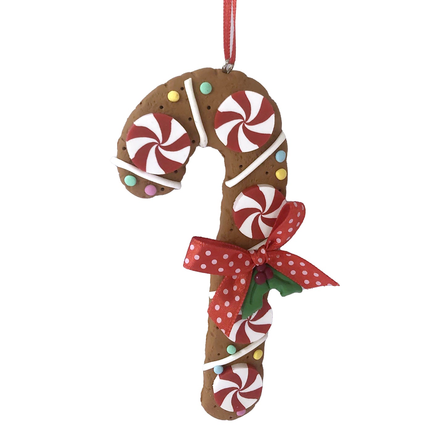 Gingerbread Candy Cane Ornament