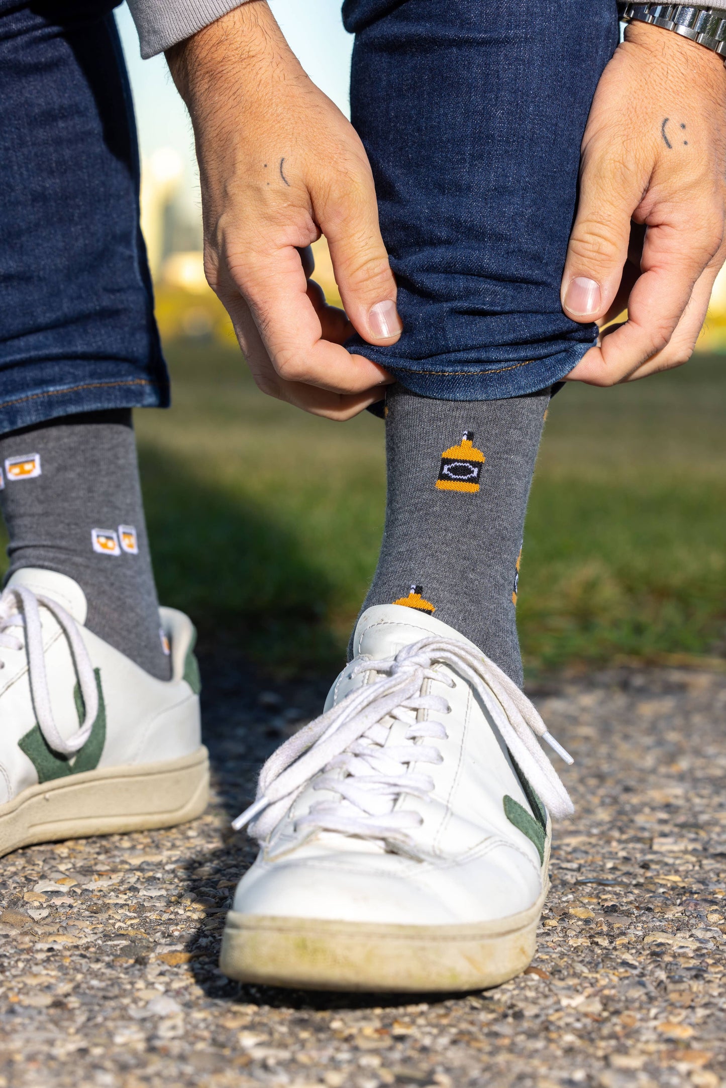 Men's Socks | Whiskey & Glass | Mismatched | Drinks | Funky