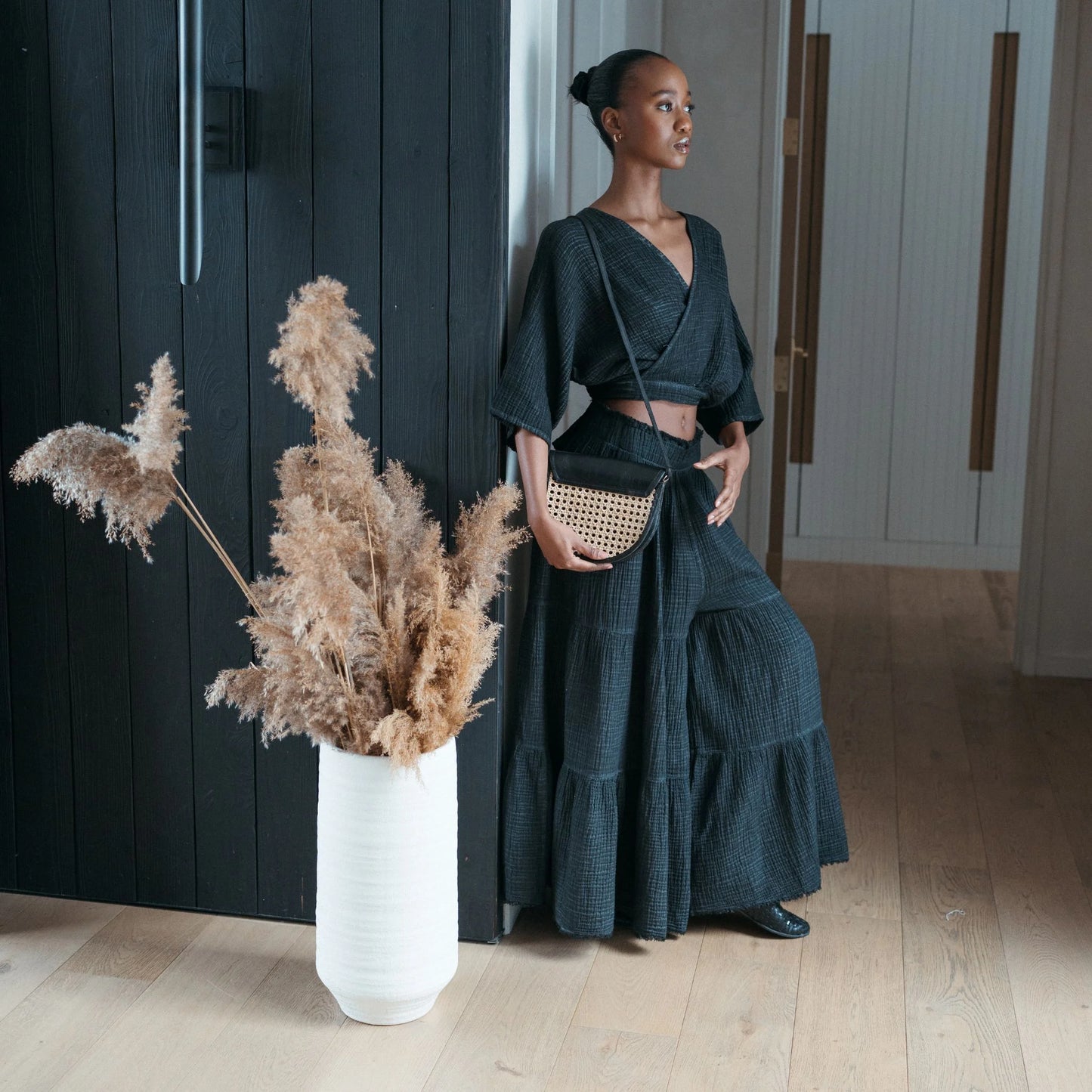 Crinkle Skirt Pants - Pokoloko