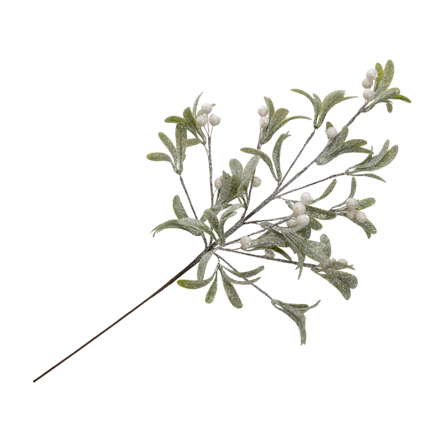 Glittery Mistletoe and Eucalyptus Branches