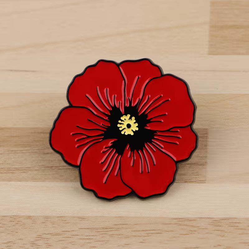 Enamel Poppy Pin