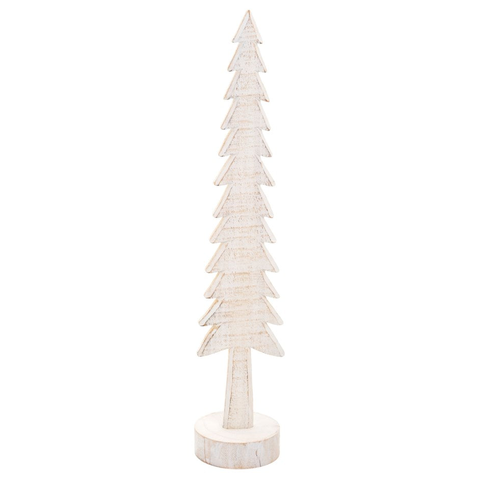 Wooden Carved White Tree