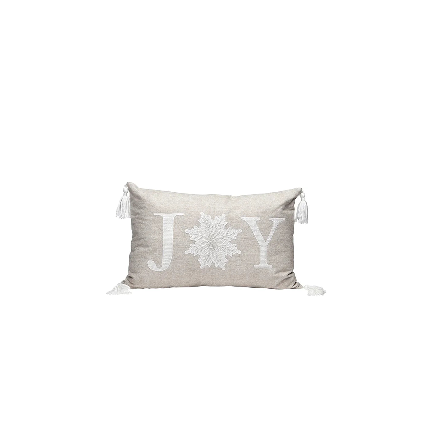 Joy Embroidered Tassel Cushion