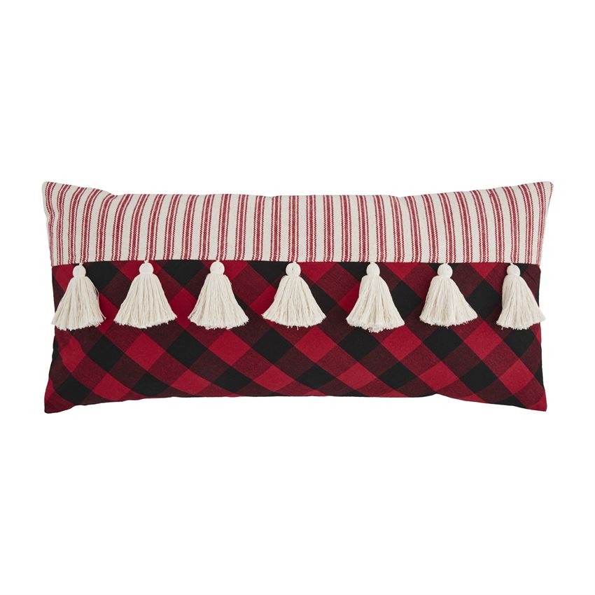 Plaid Pillows with Tassels