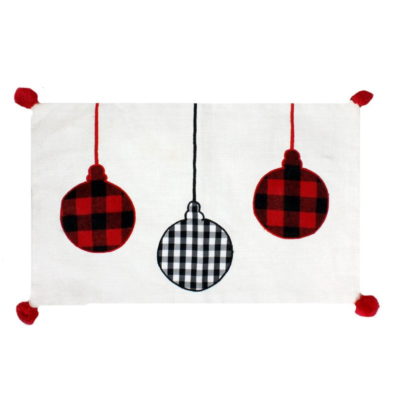 Festive plaid ornament pillows