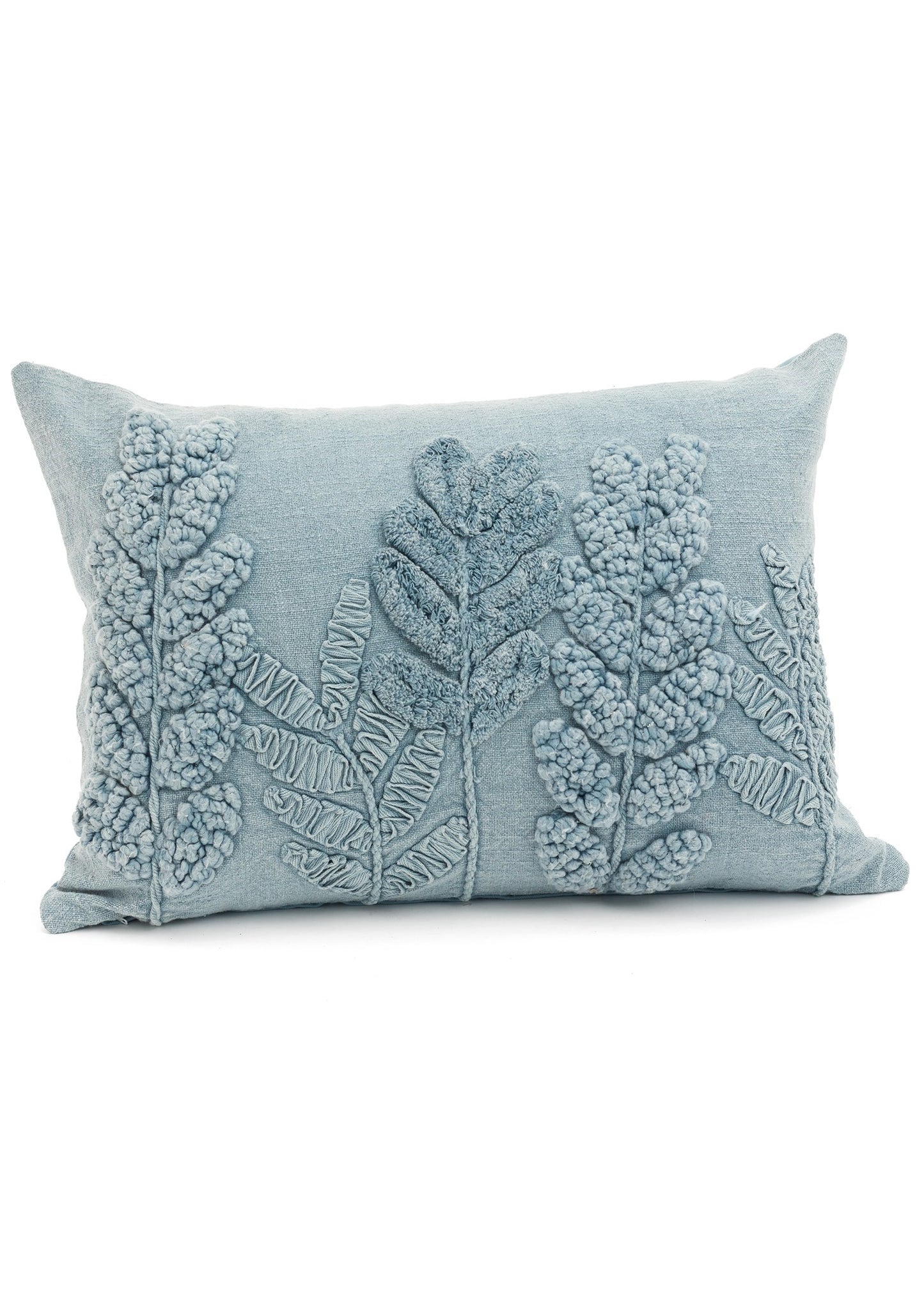 Blue Embroidered Pillow
