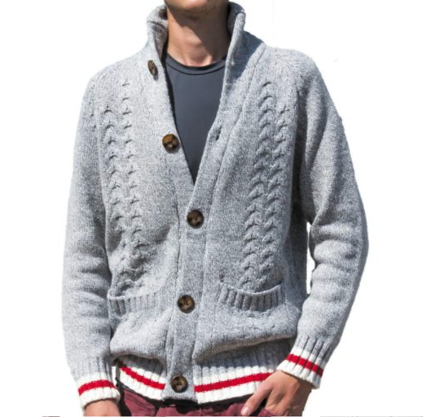 Grey Cable Knit Cardigan