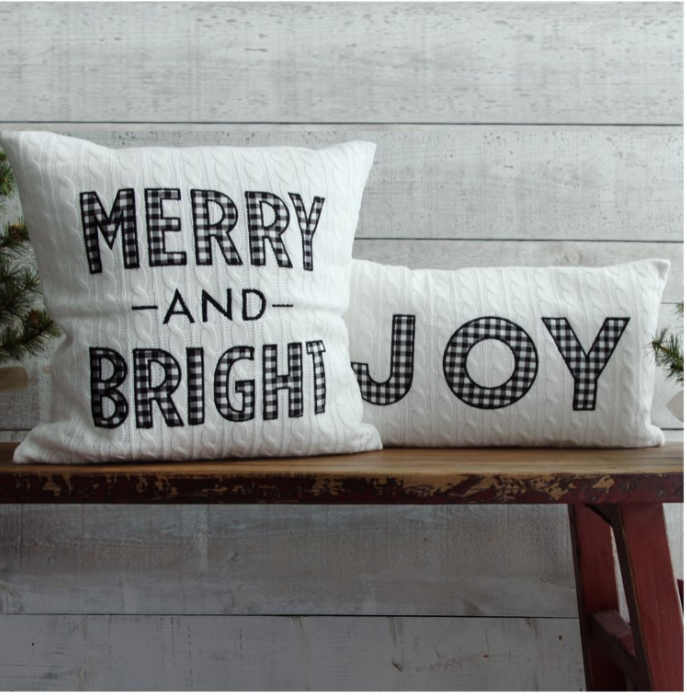Knitted Joy or Merry & Bright Pillow