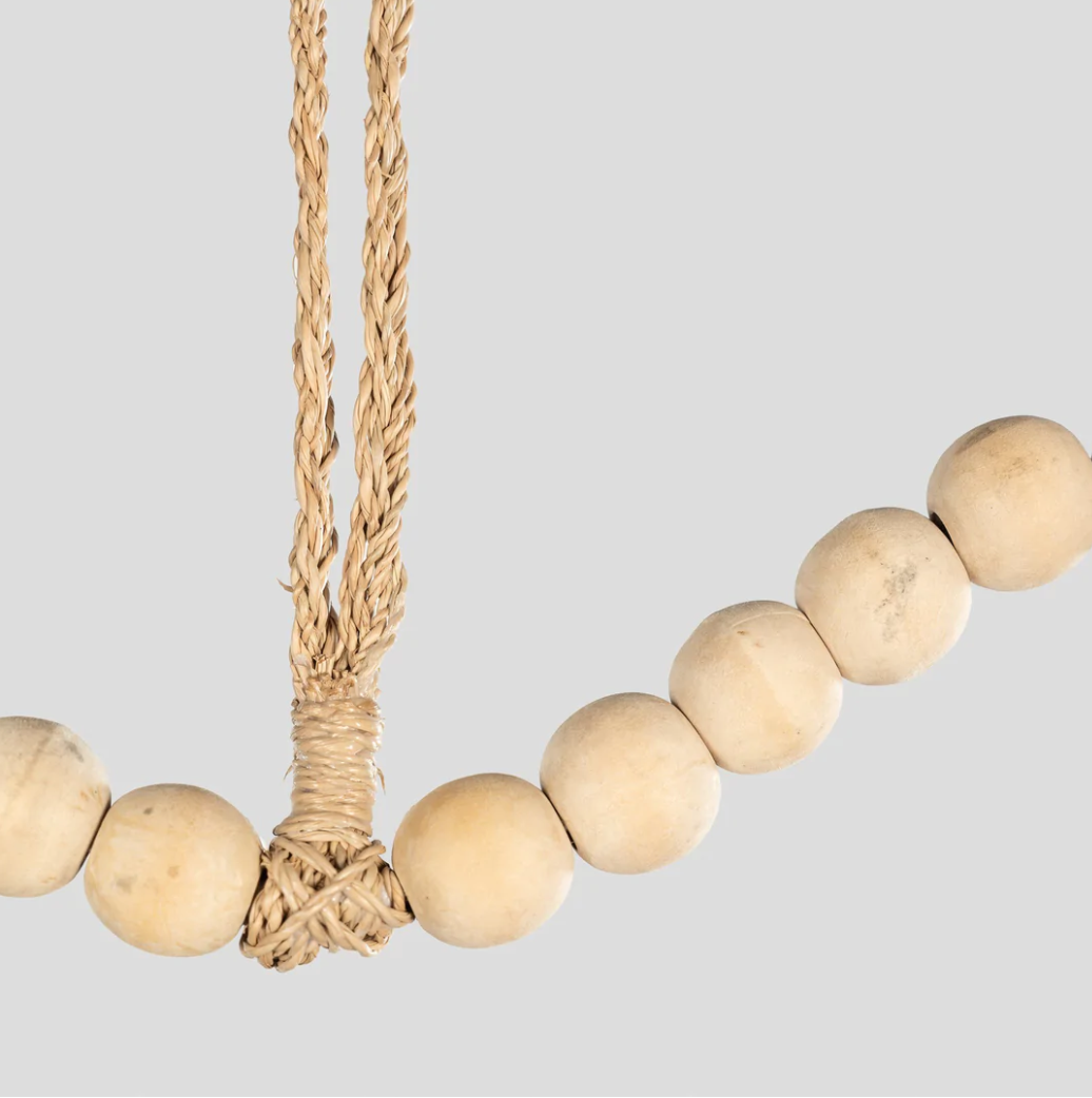 Beaded Heart Natural & White