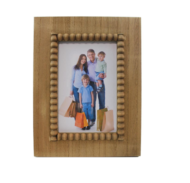 Beaded Natural Wooden Frame