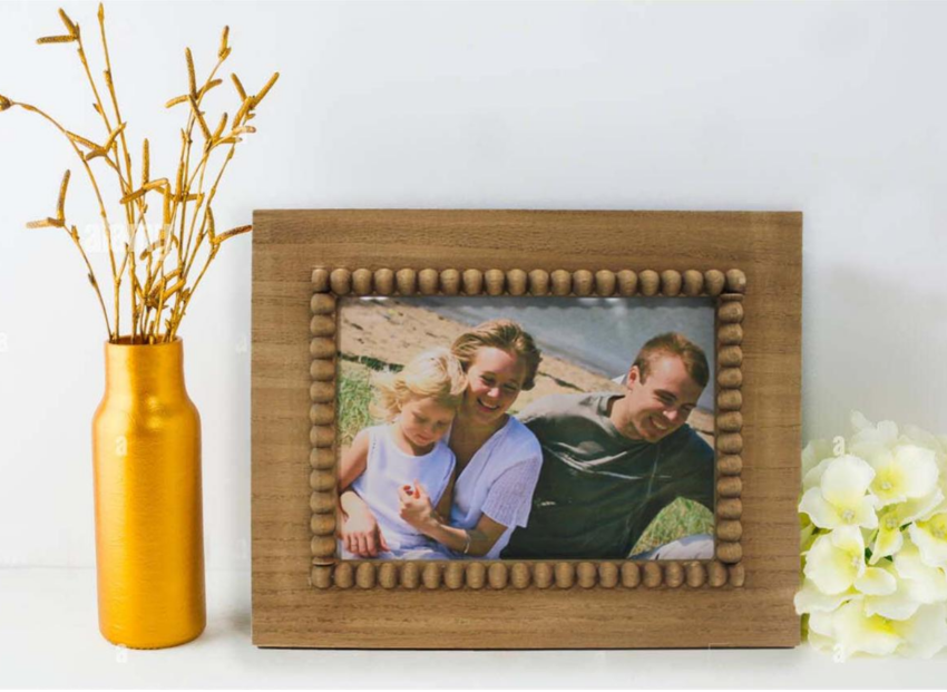 Beaded Natural Wooden Frame