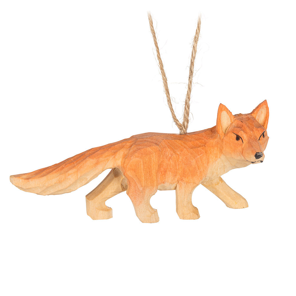 Carved Walking Fox Ornament