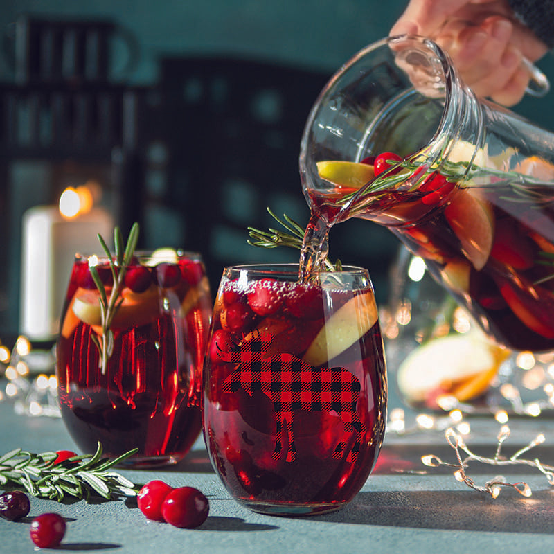 Cranberry Sangria & Wine Glass Set