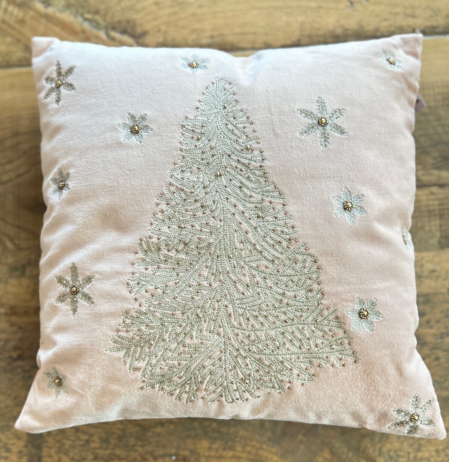 Pink Christmas Tree Pillow