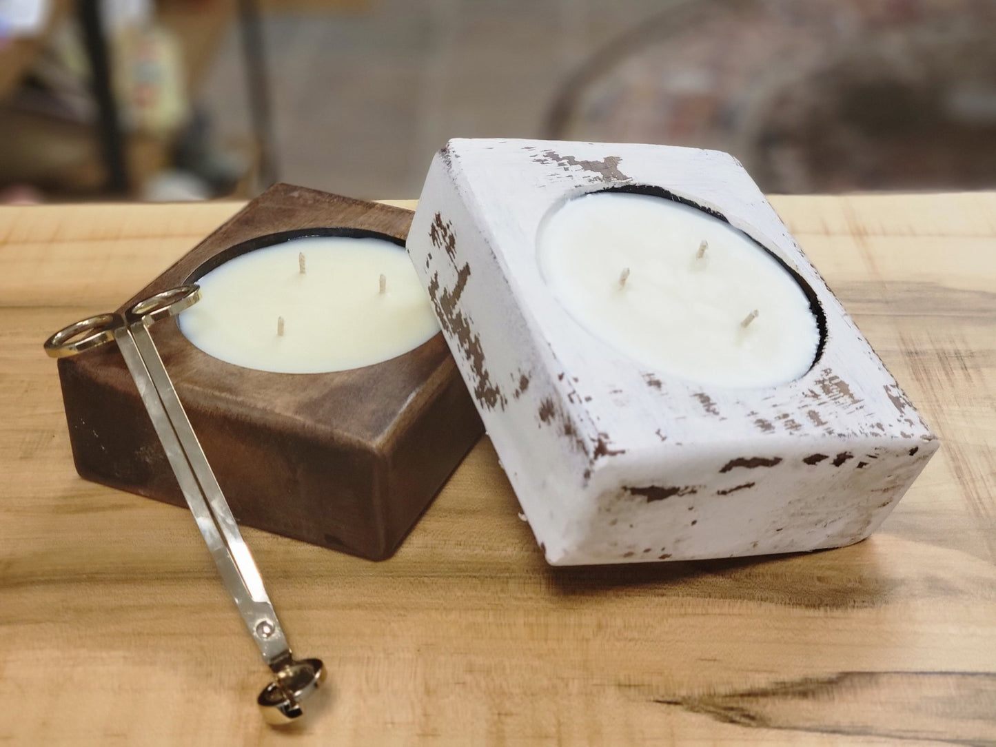 Wooden Cheese Mold Soy Candle