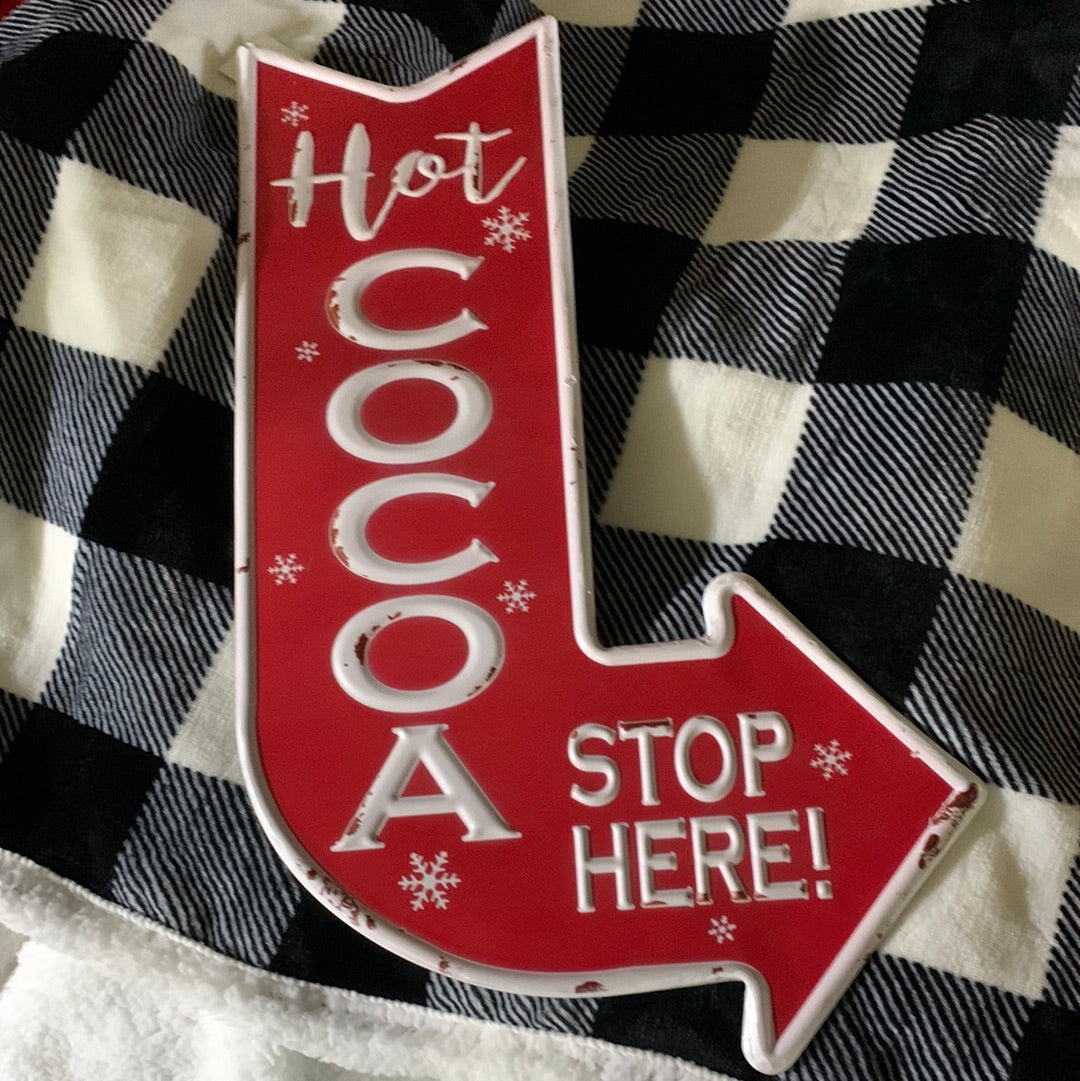 Hot Cocoa Arrow Sign