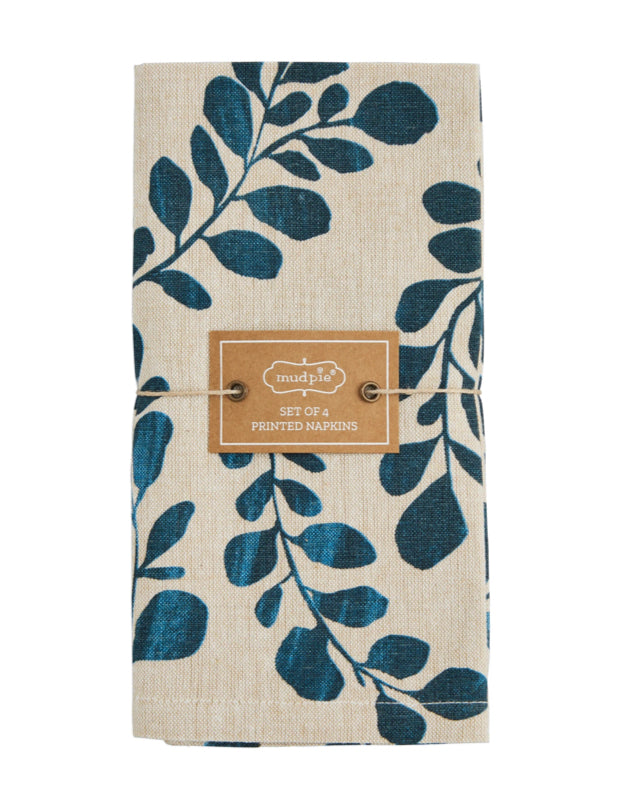 Blue Leaf Dinner Napkins