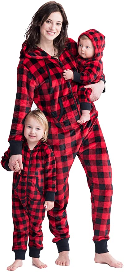 Red Buffalo Plaid Adult Fleece Onesie