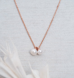 Double Pearl Friendship Necklace