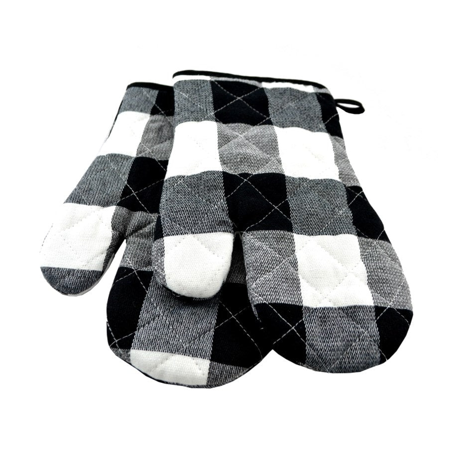 Oven mitts black and white