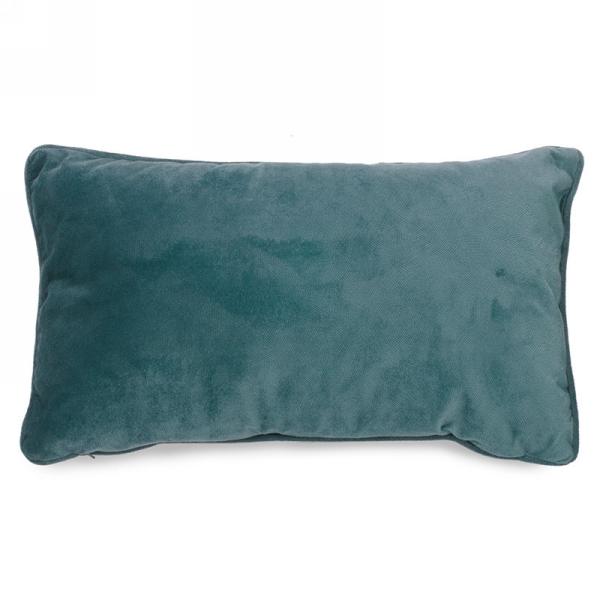 Rectangular suedette teal pillow