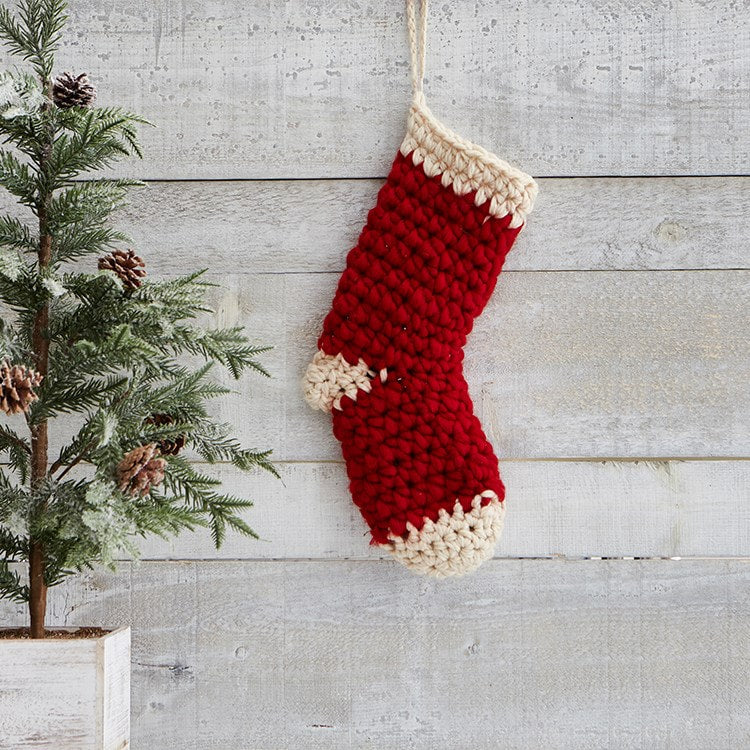 Hand knit stocking